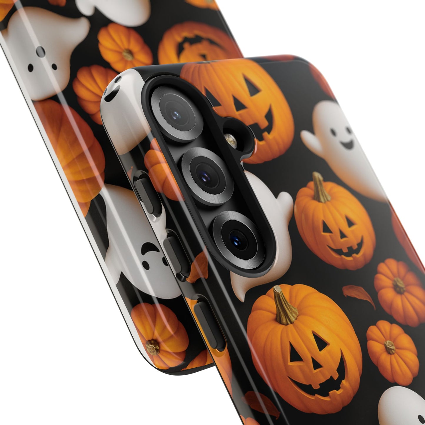 Halloween Phone Case, Spooky Ghosts and Pumpkins Design