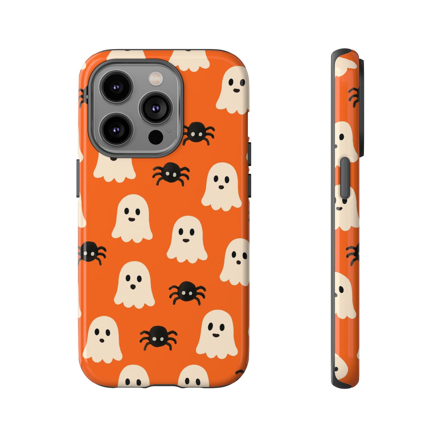 Cute Halloween Phone Case with Ghosts and Spiders, Spooky Gift, Fall Accessory, Unique Halloween Decor, Mobile Protection