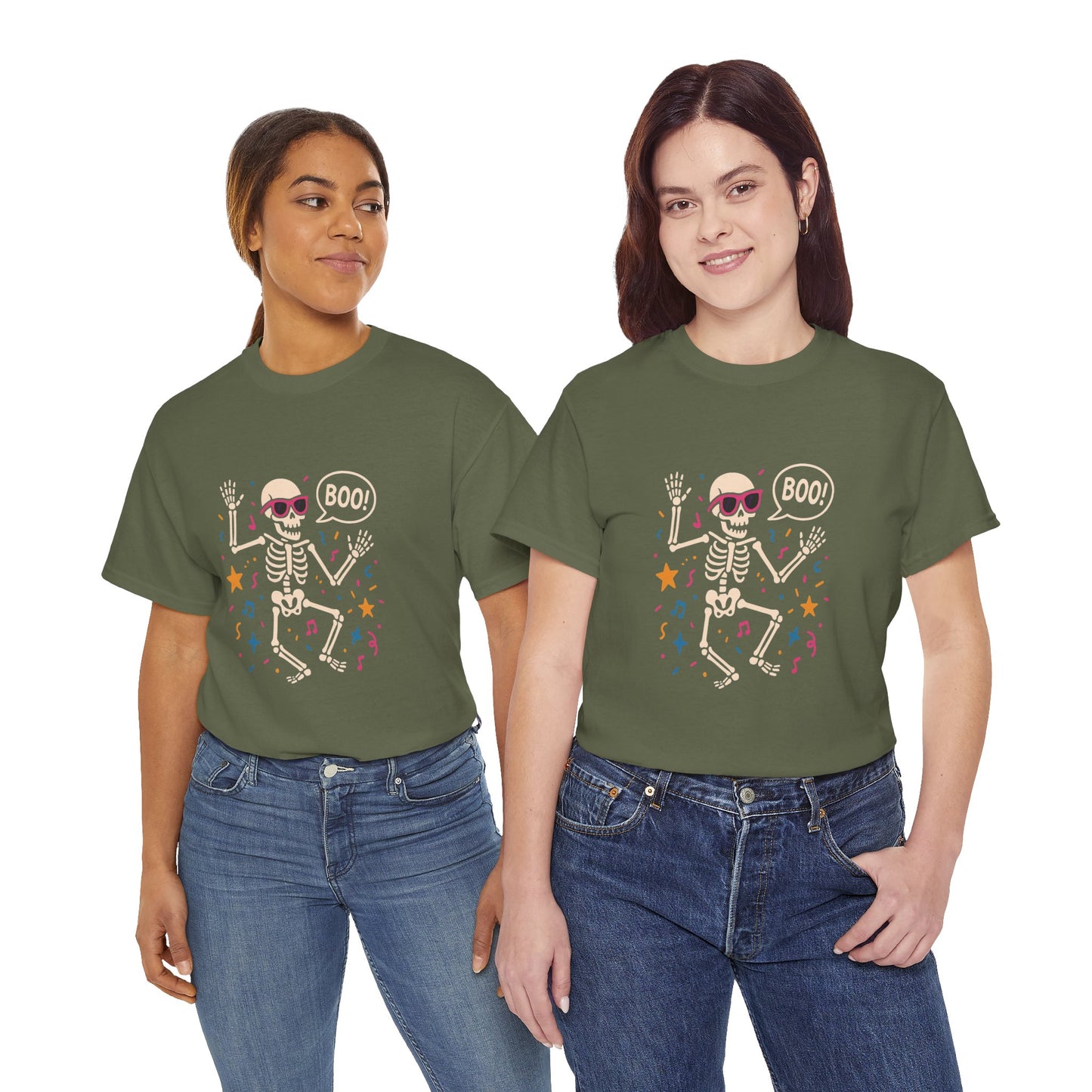 Halloween Skeleton Tee, Unisex Graphic Tee, Spooky Fun Shirt