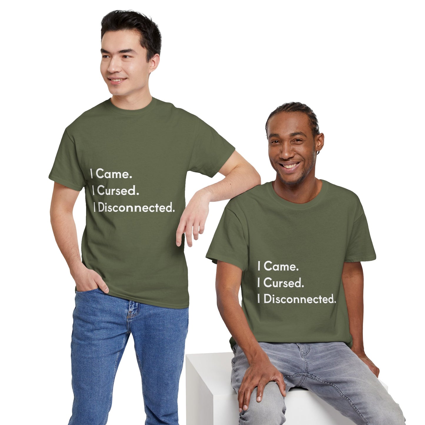 I Came I Cursed I Disconnected Unisex Heavy Cotton Tee, Funny Halloween T-Shirt