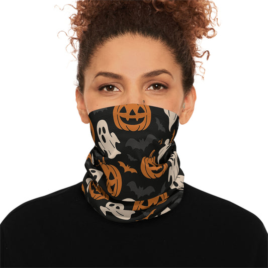 Halloween Neck Gaiter, Ghosts and Pumpkins, Spooky Accessory, Fall Fashion, Outdoor Fun, Gifts for Halloween