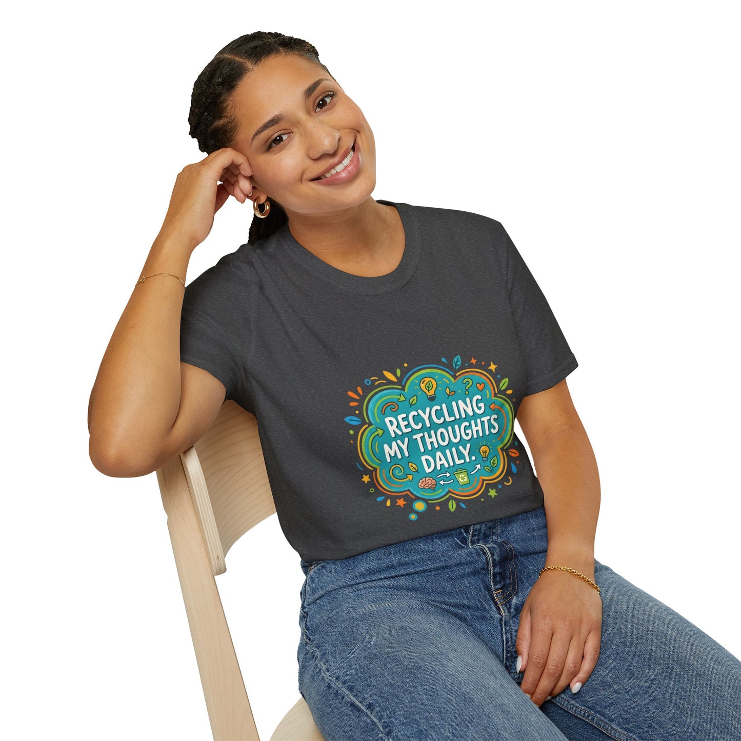 Recycling My Thoughts Daily T-Shirt — Eco Positive Graphic Tee, Earth Day Gift