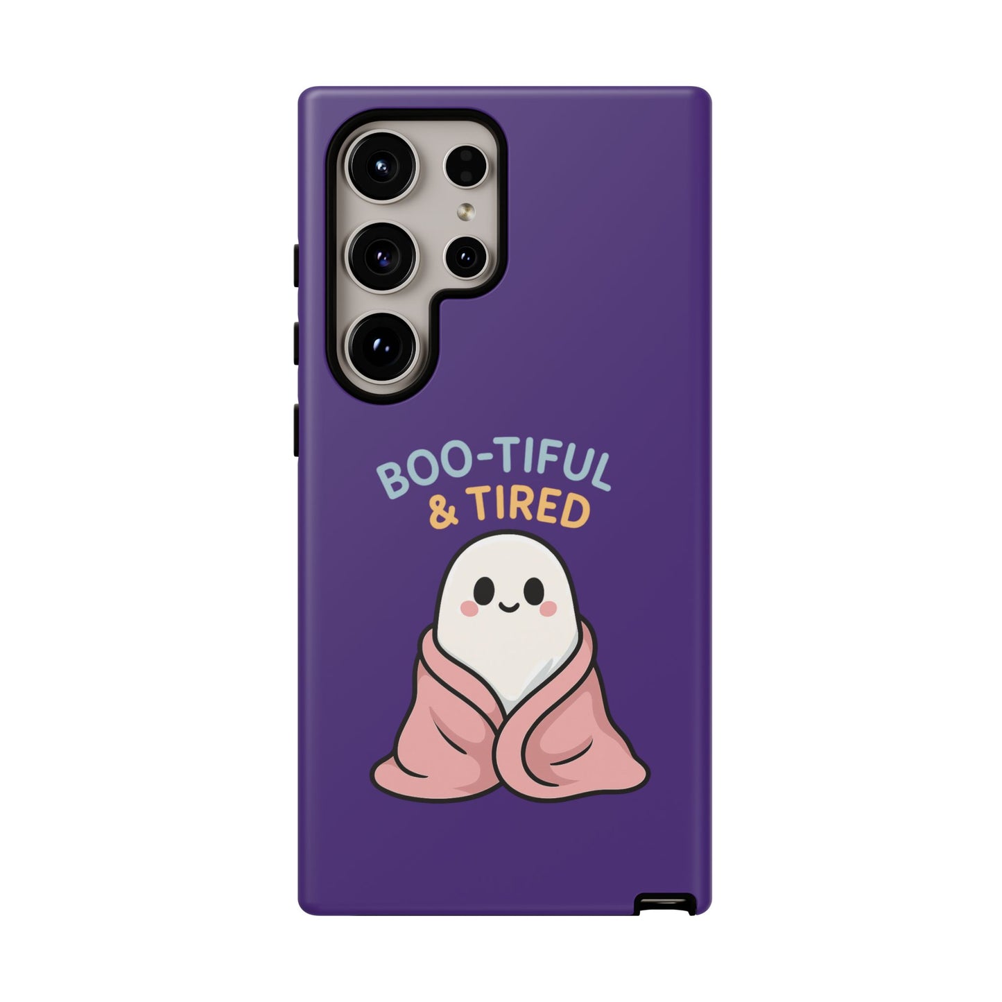 Boo-Tiful & Tired Phone Case, Halloween-Themed Design