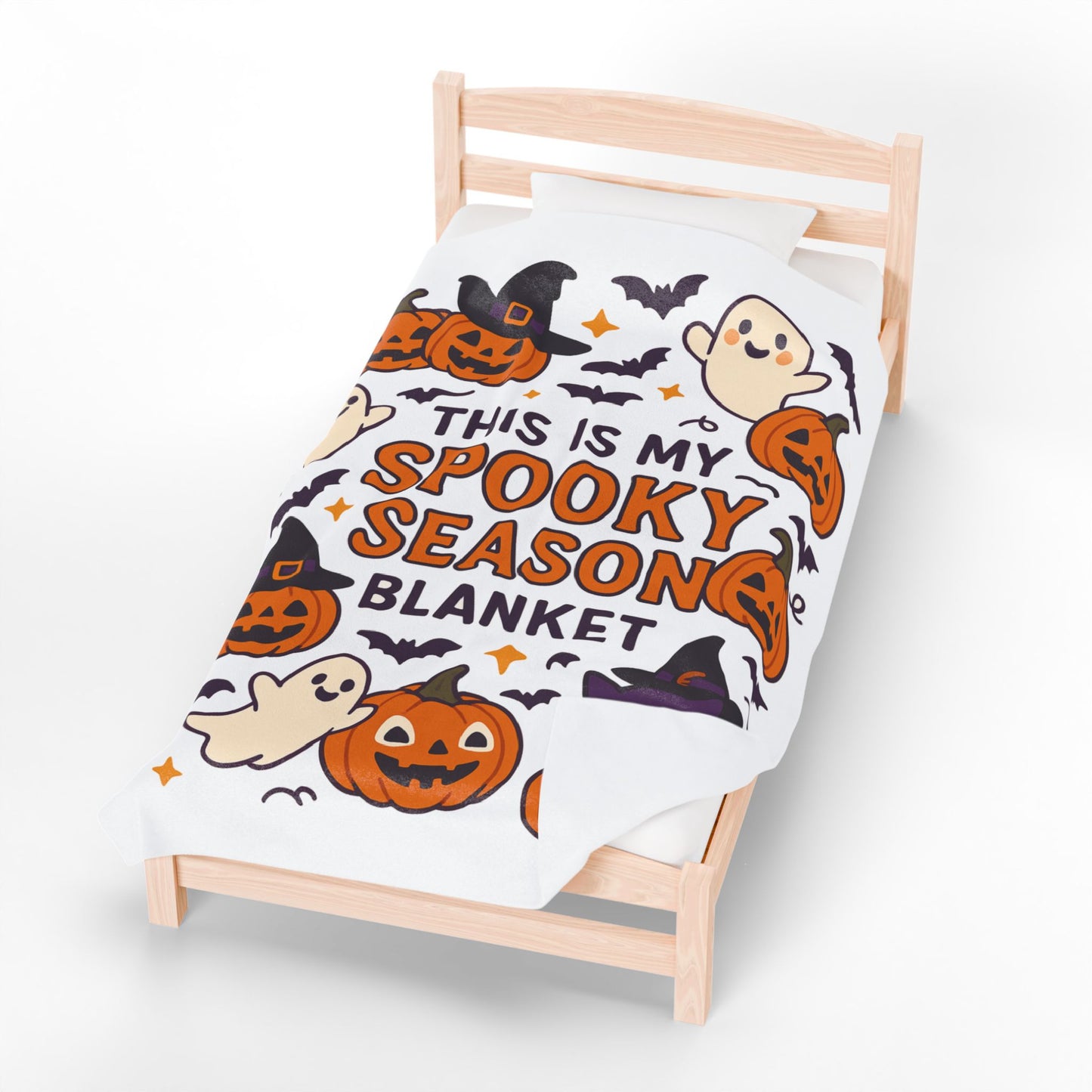 Halloween Themed Velveteen Plush Blanket, Cozy-Spooky Blanket