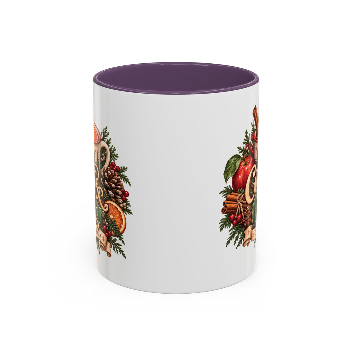 Cider & Cedar Accent Coffee Mug — Cozy Fall Hot Drink Gift (11 oz)