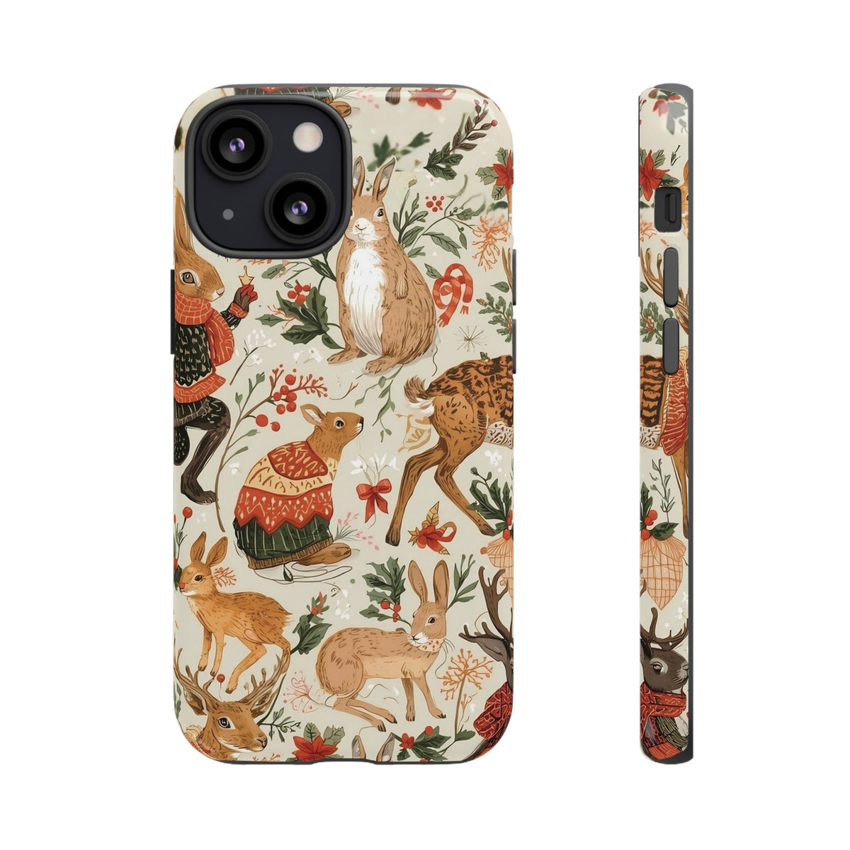 Christmas Phone Case, Animals in Christmas Spirit - Tough and Stylish for Nature Lovers