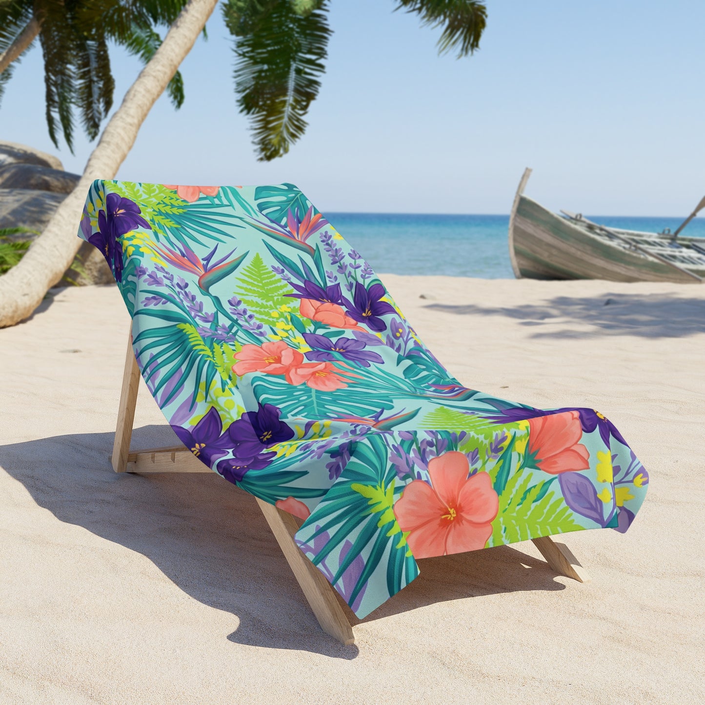 Tropical Hibiscus Beach Towel — Vibrant Floral Paradise Print