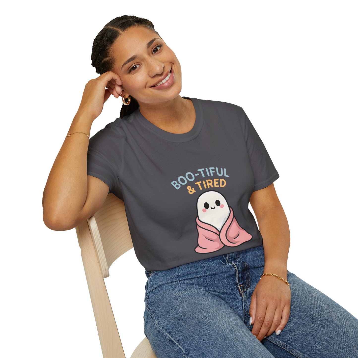 Boo-Tiful & Tired T-Shirt, Halloween-Themed Unisex T-Shirt