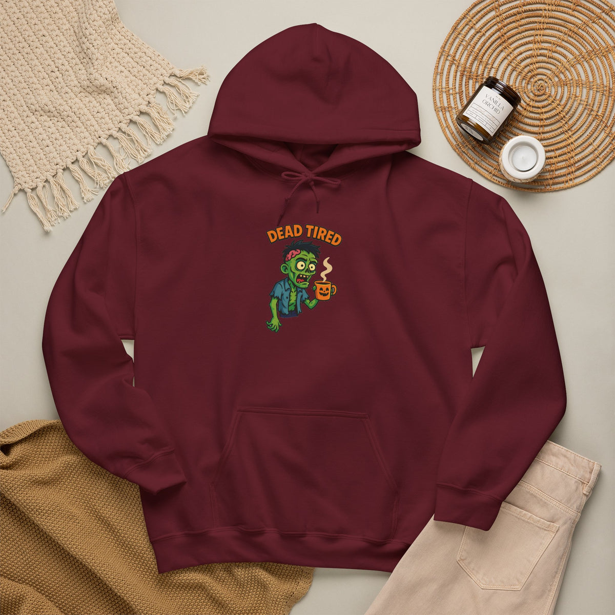 Zombie Themed Unisex Hoodie, Cozy Halloween Sweatshirt, Spooky Season Apparel