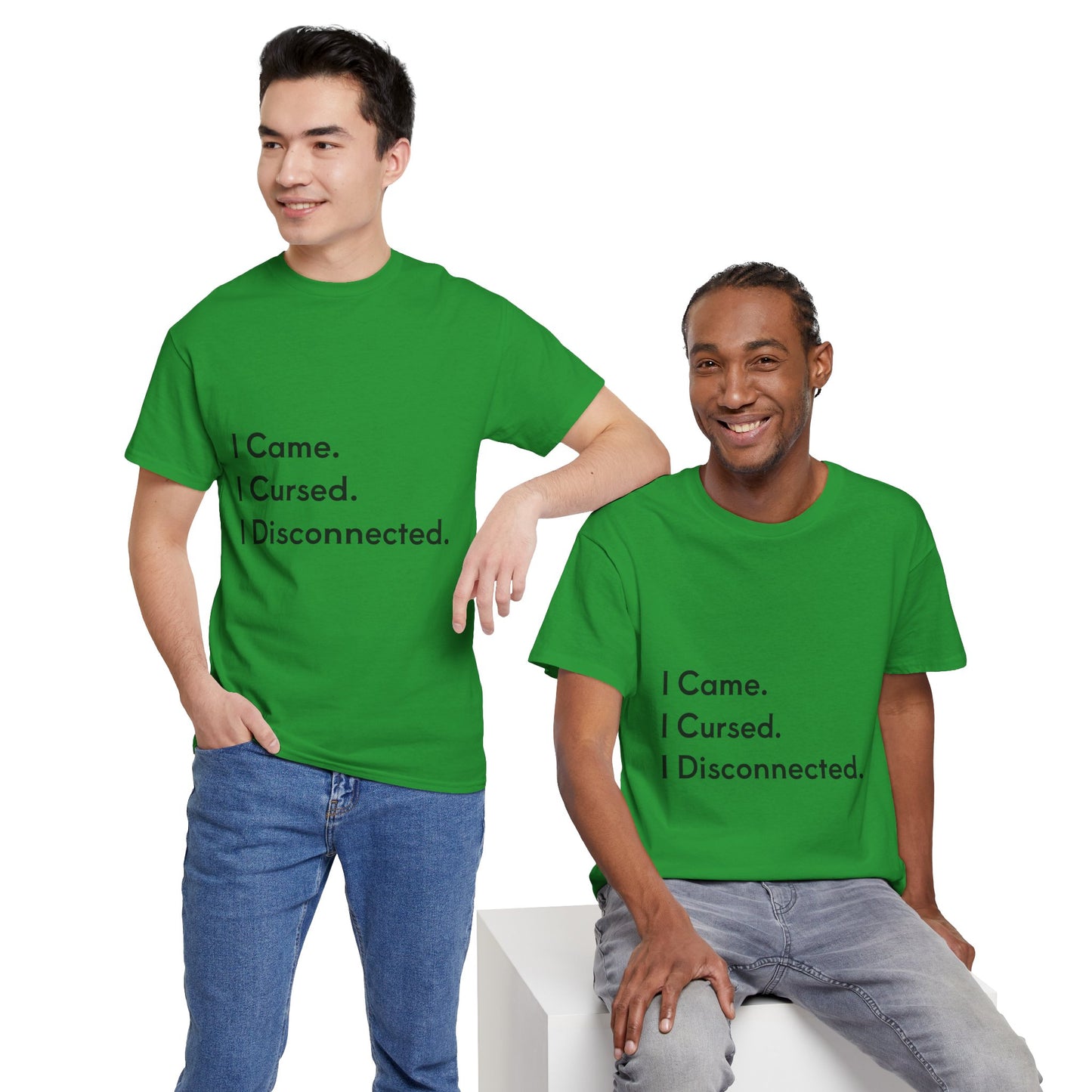 I Came I Cursed I Disconnected Unisex Heavy Cotton Tee, Funny Halloween T-Shirt