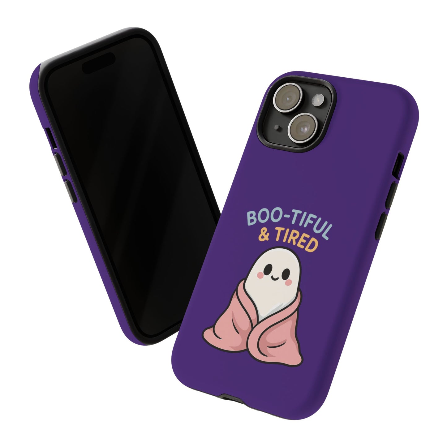 Boo-Tiful & Tired Phone Case, Halloween-Themed Design