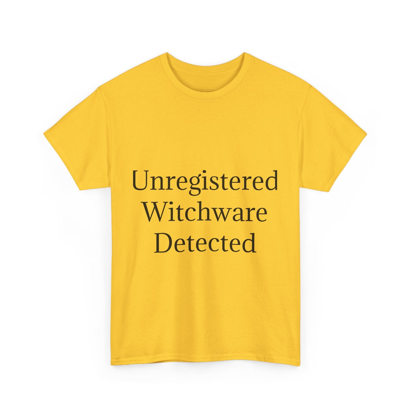 Unisex Heavy Cotton Tee - Unregistered Witchware Detected, Witchy Apparel, Halloween Tee