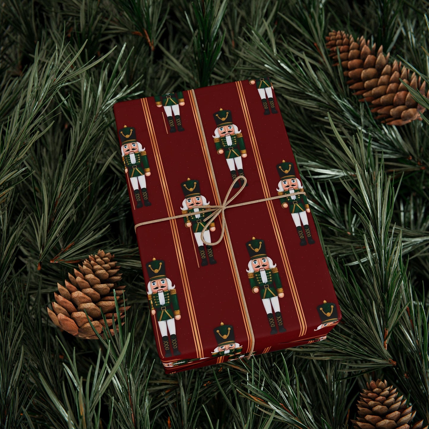 Vintage Christmas Gift Wrapping Paper, Nutcracker Themed Wrapping Paper for Holiday Gifts