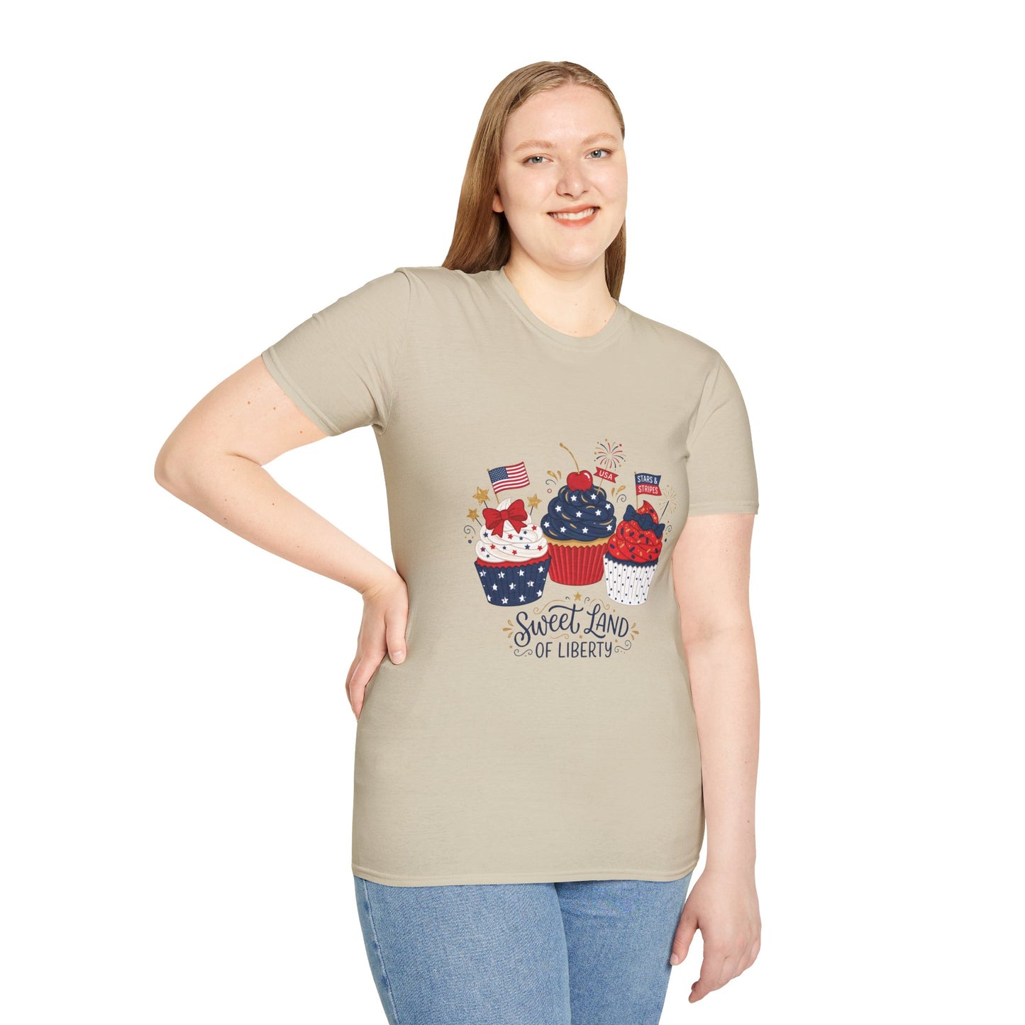 Patriotic Cupcakes T-Shirt — "Sweet Land of Liberty" 4th of July Tee