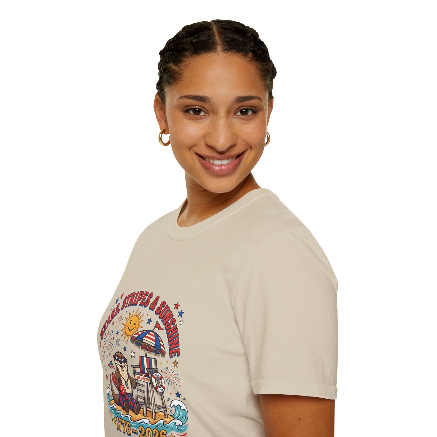 Stars, Stripes & Sunshine T-Shirt — Patriotic 1776–2026 Summer Tee, 4th of July Shirt
