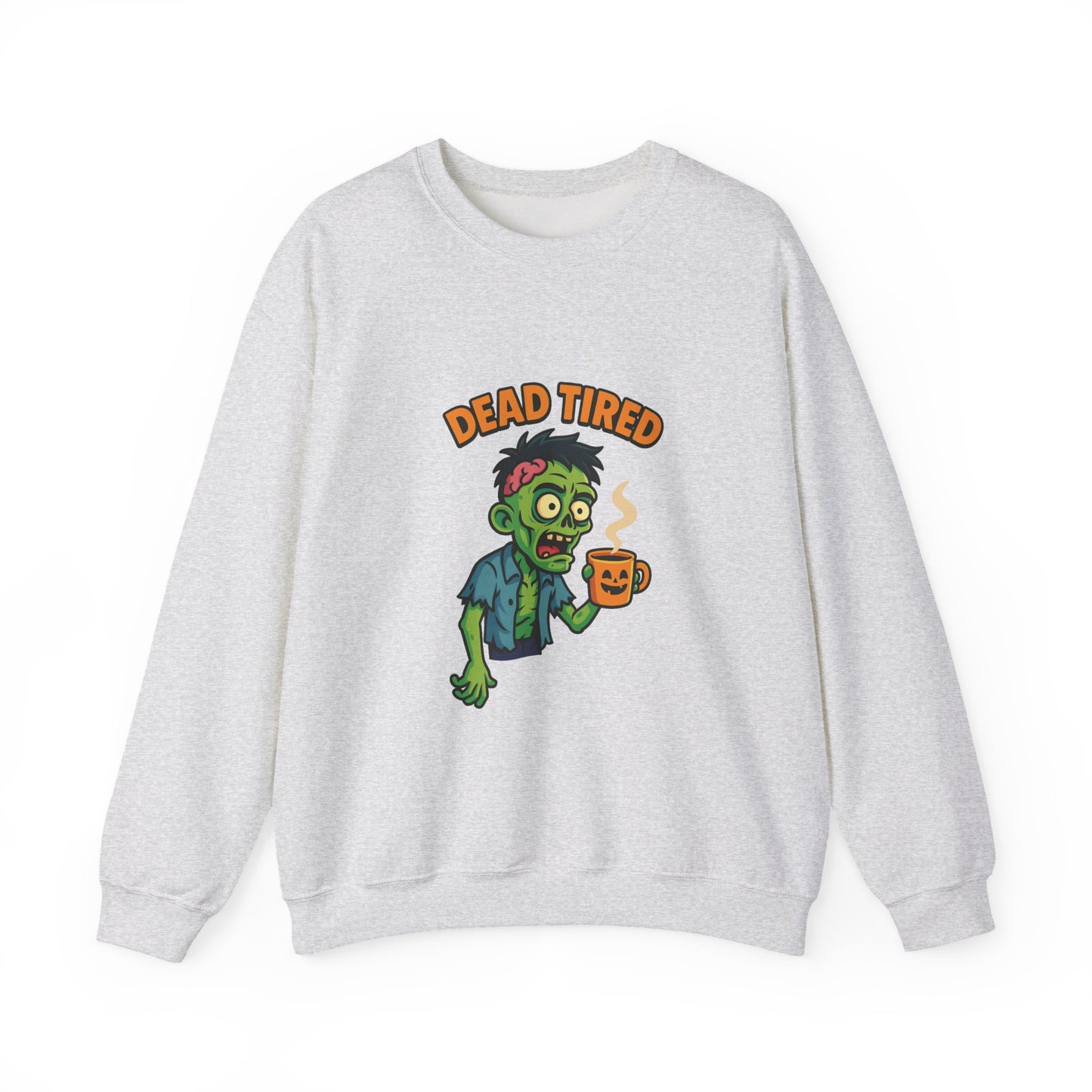Dead Tired Zombie Sweatshirt, Funny Halloween Crewneck, Spooky Season Apparel