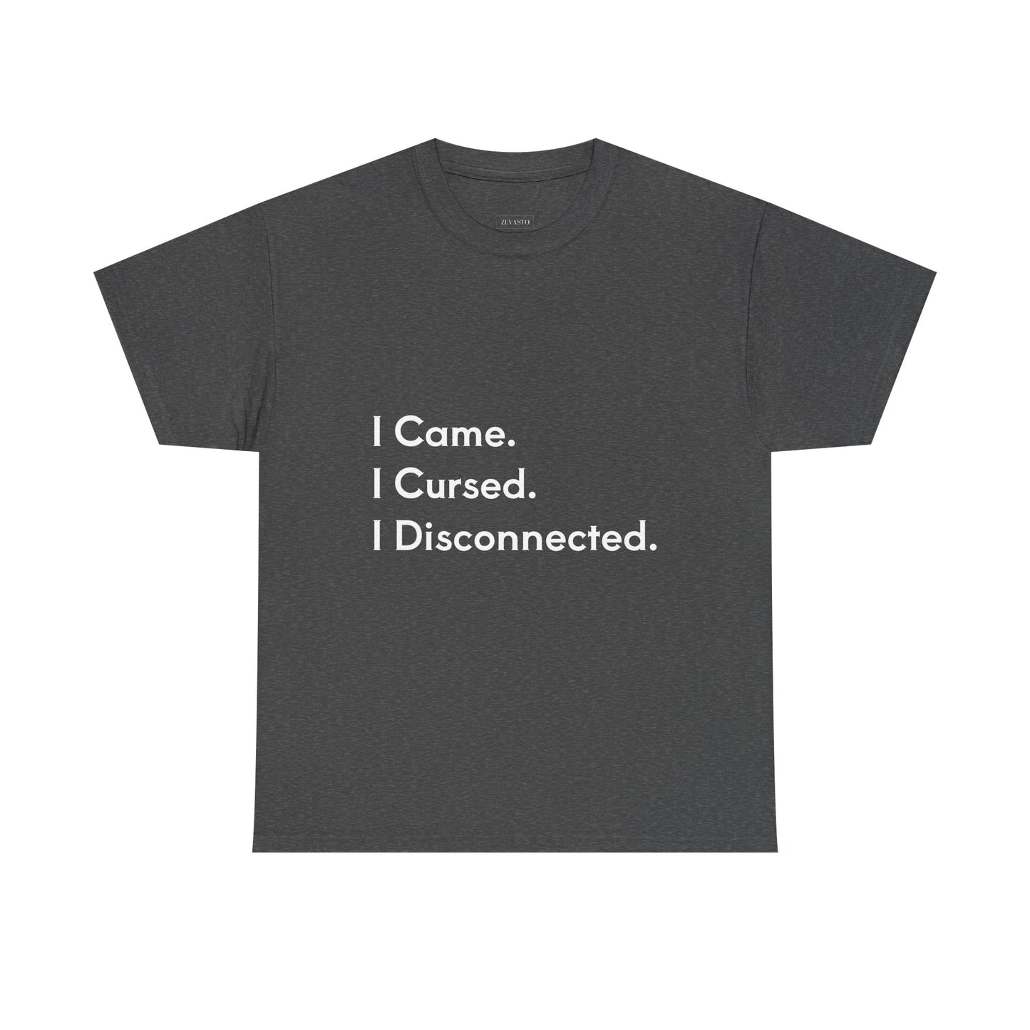 I Came I Cursed I Disconnected Unisex Heavy Cotton Tee, Funny Halloween T-Shirt