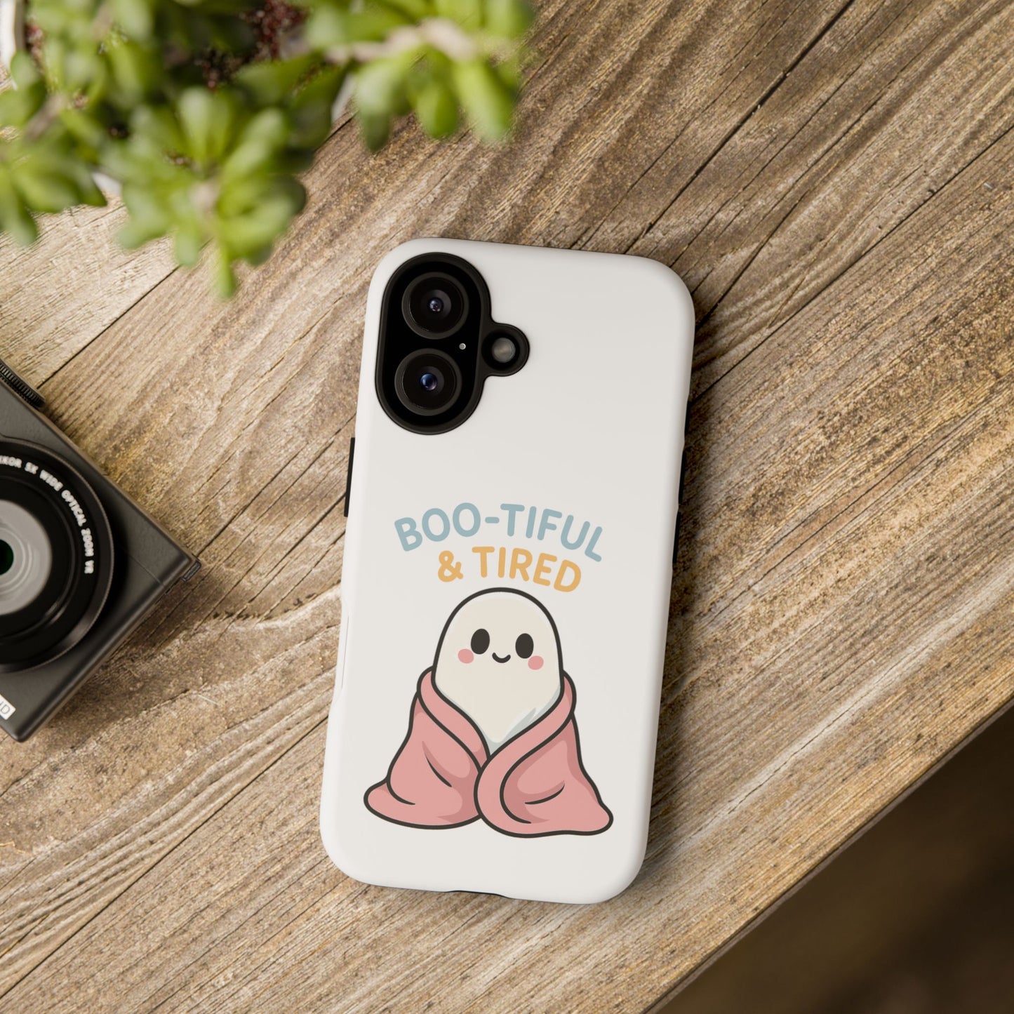 Boo-tiful & Tired Phone Case, Halloween-Themed Design
