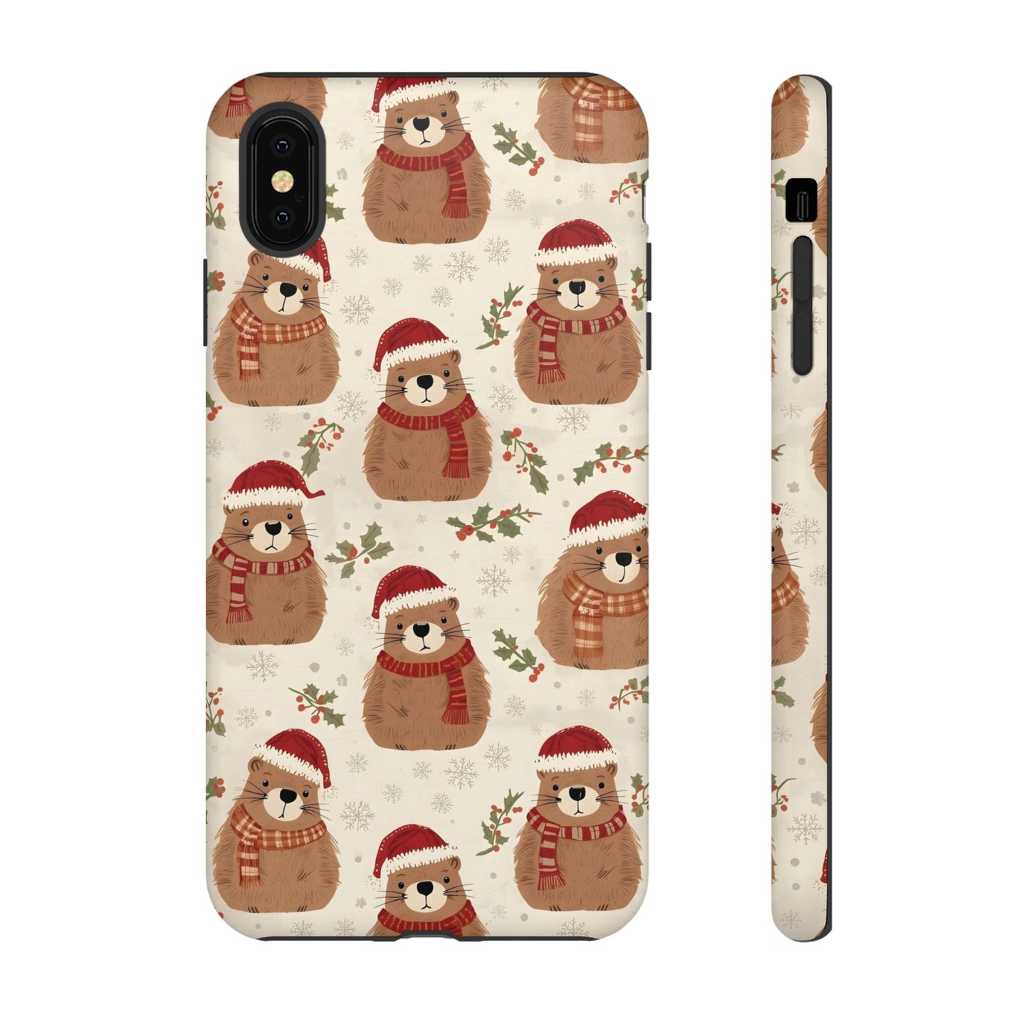 Christmas Phone Case, Cute Capybara Phone Case for Iphone 17, 16, 15, 14, 13, 12, 11 & Samsung