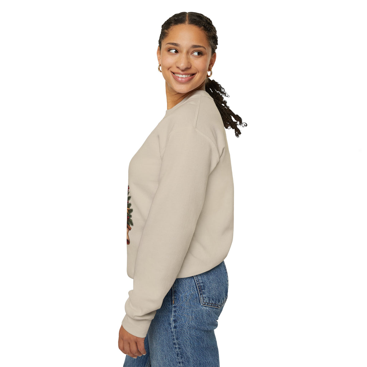 Harvest & Holly Crewneck Sweatshirt — Vintage Pumpkin Fall Graphic Sweatshirt
