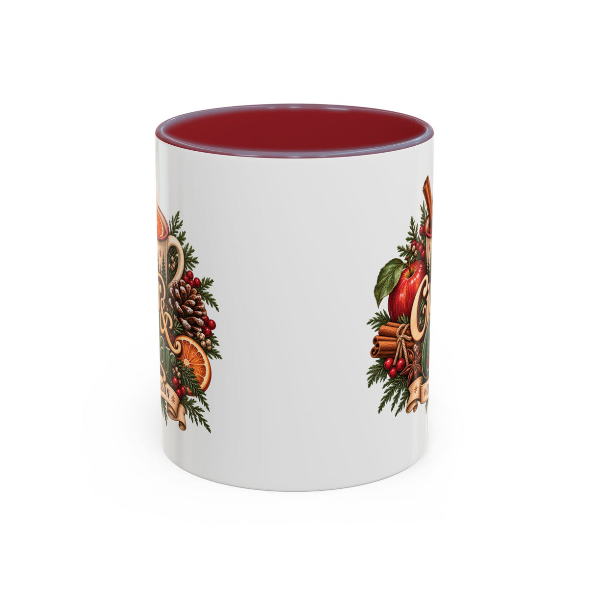 Cider & Cedar Accent Coffee Mug — Cozy Fall Hot Drink Gift (11 oz)