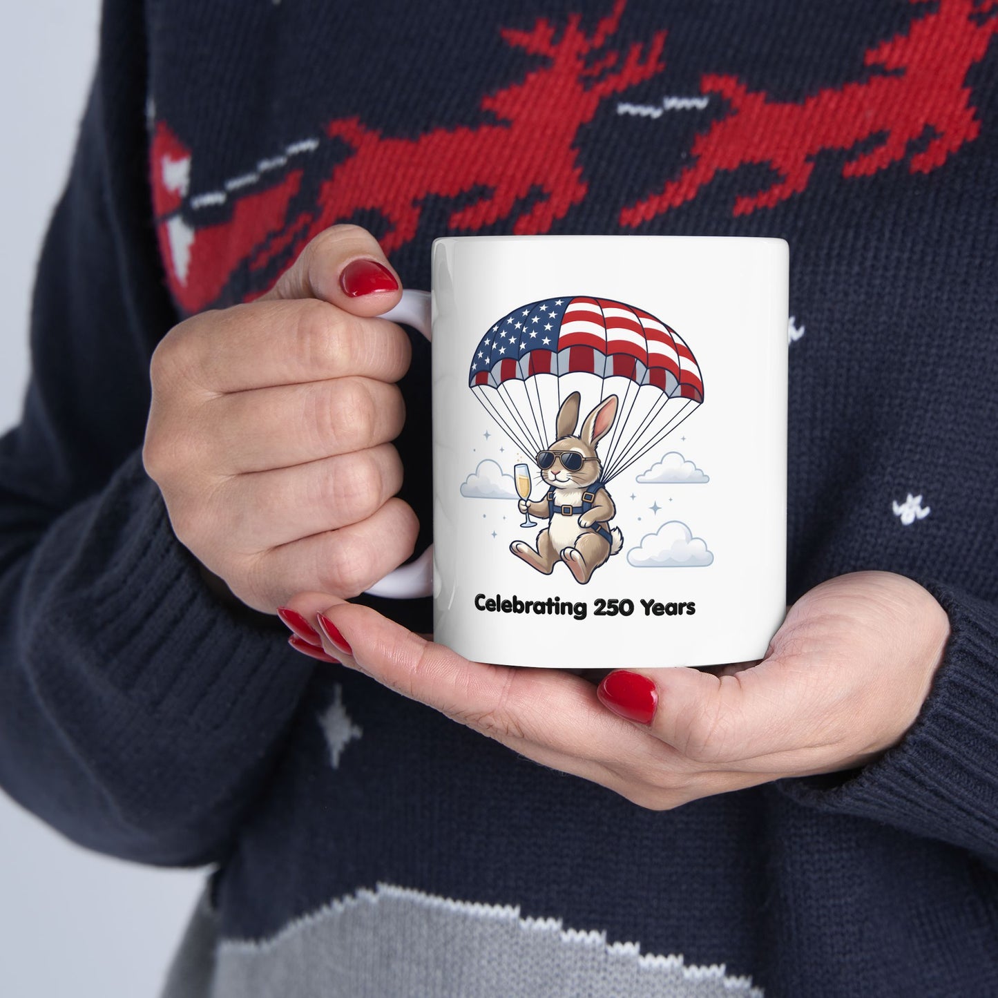 Patriotic Bunny Ceramic Mug