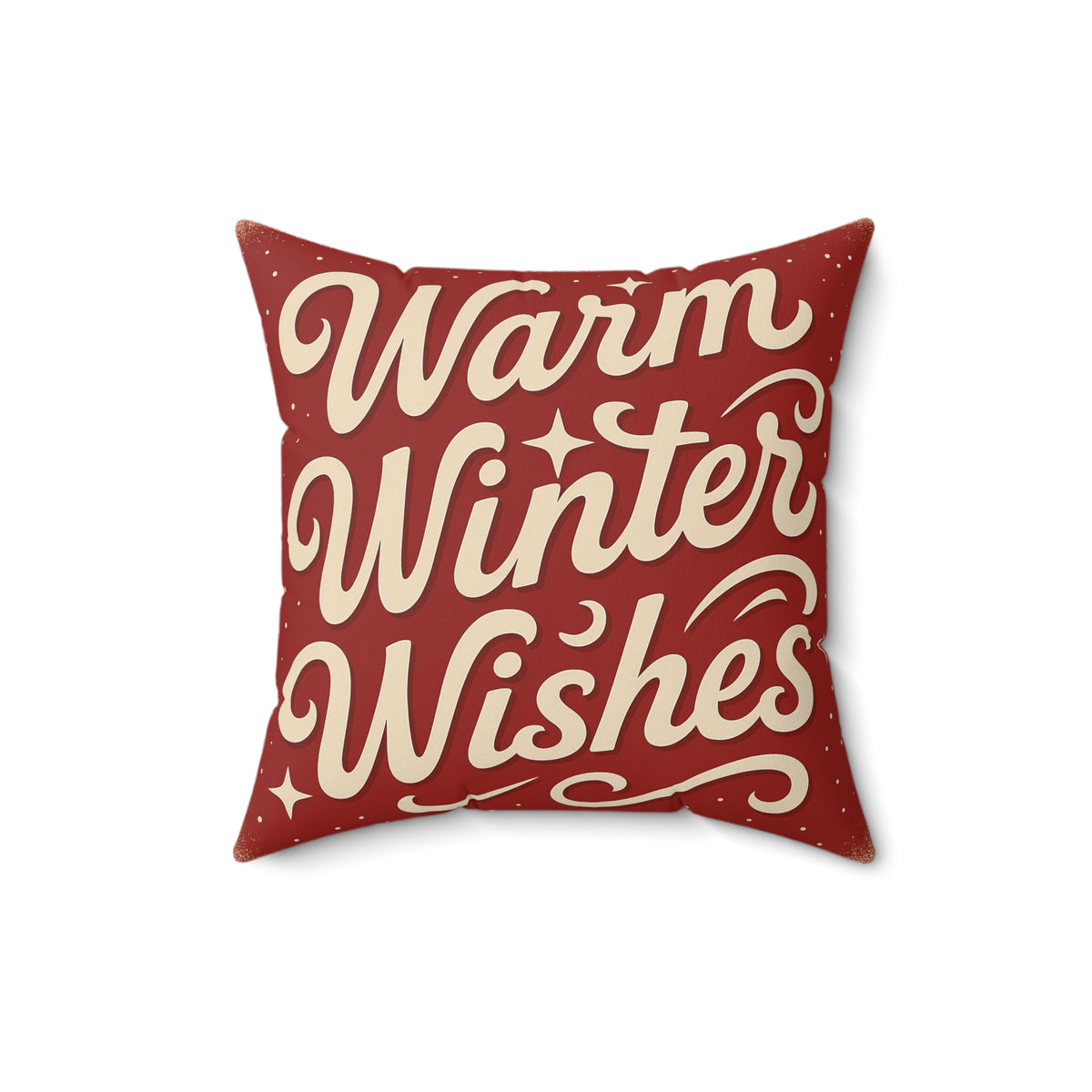 Warm Winter Wishes Throw Pillow, Festive Christmas Decor