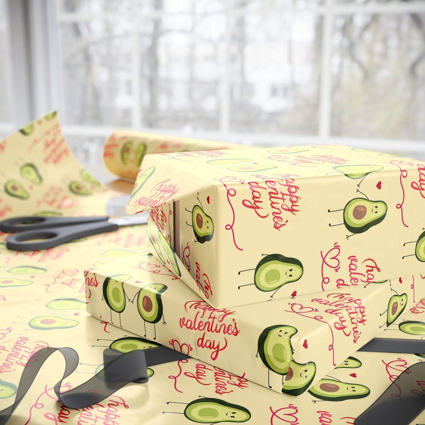 Valentine's Day Wrapping Paper — Cute Avocado Gift Wrap Roll