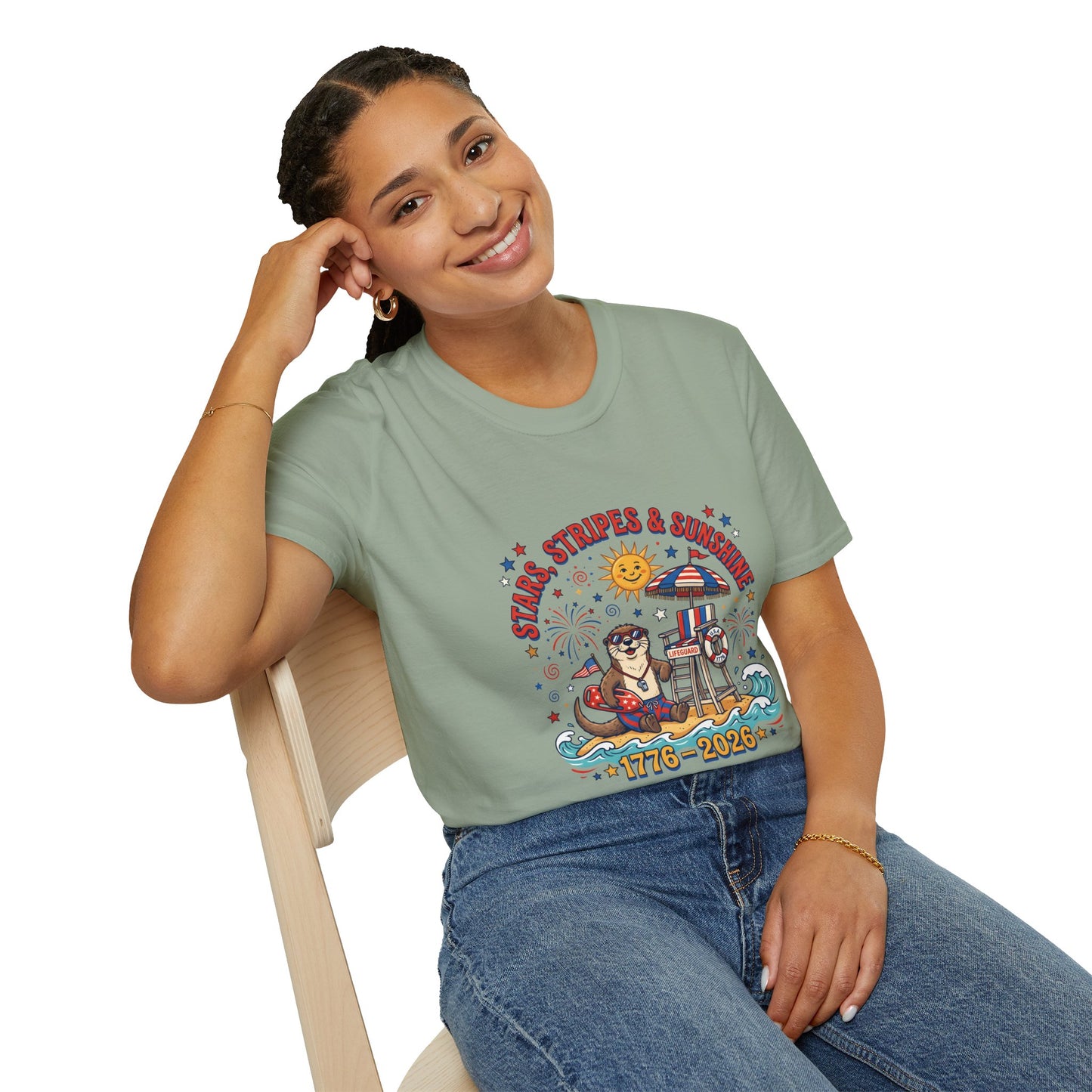 Stars, Stripes & Sunshine T-Shirt — Patriotic 1776–2026 Summer Tee, 4th of July Shirt