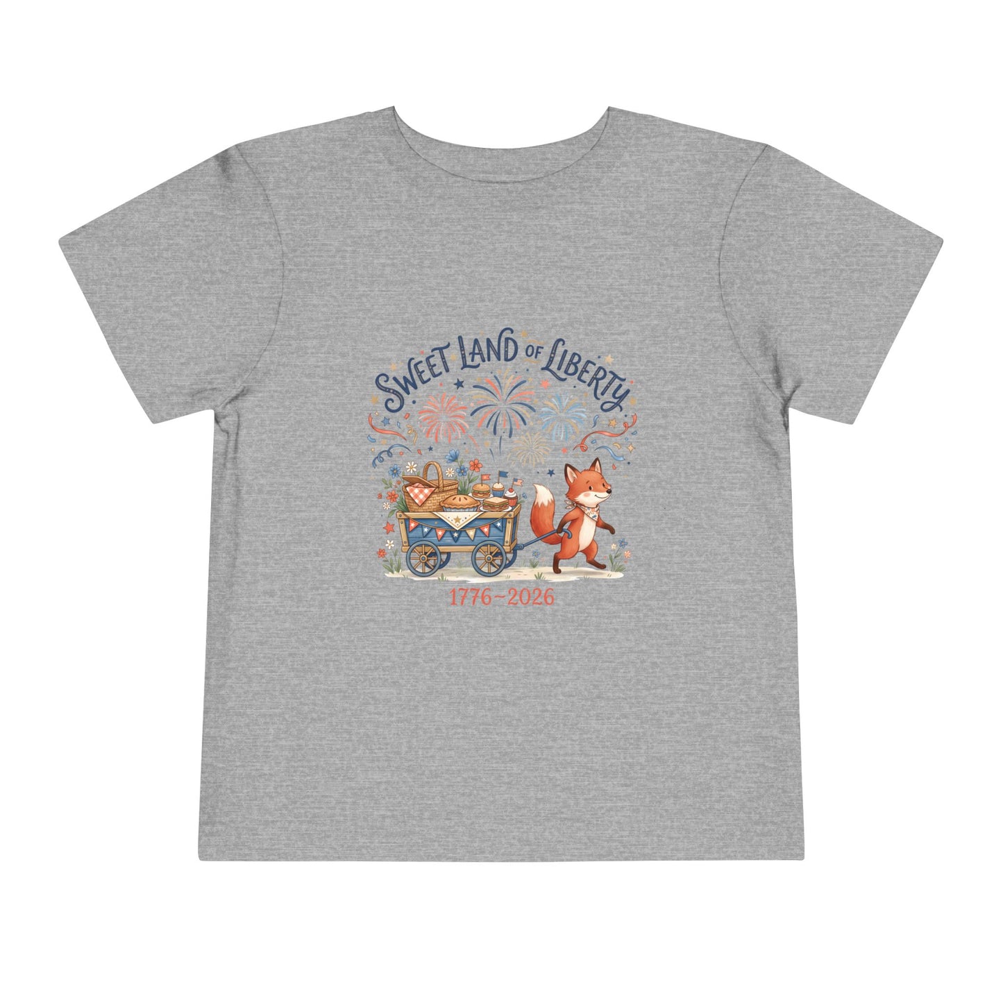 Toddler Tee — "Sweet Land of Liberty" 1776–2026 Patriotic Shirt for Kids, 4th of July Tee