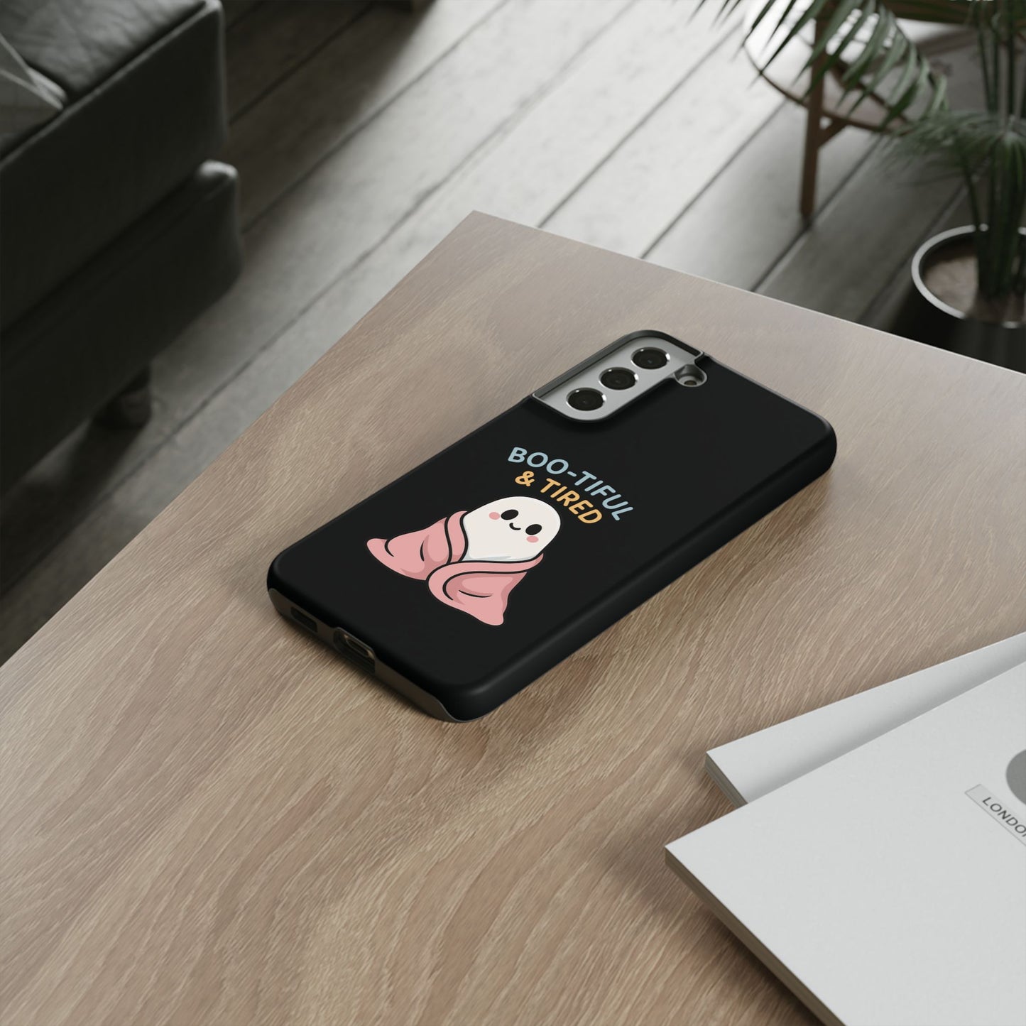 Boo-tiful & Tired Phone Case, Halloween-Themed Design