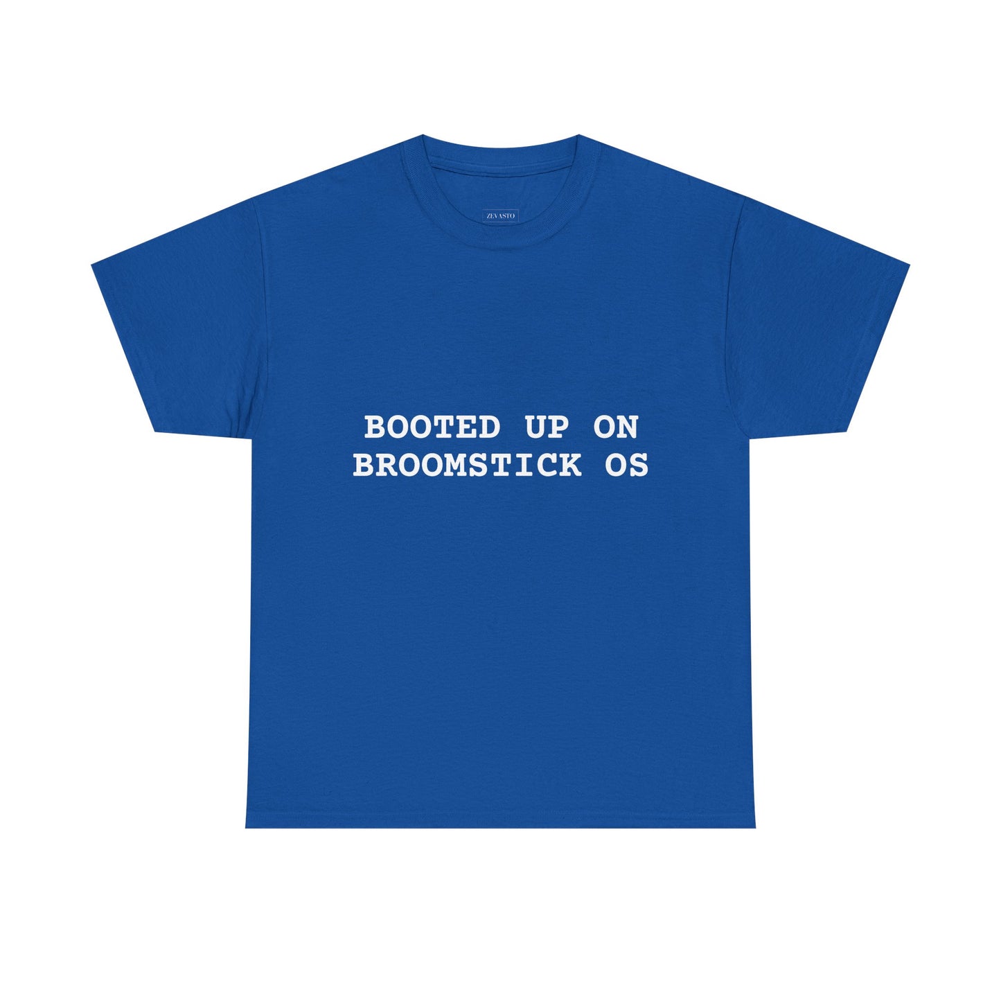 Broomstick OS Tee, Funny Graphic Tee for Tech Lovers, Unisex Cotton T-Shirt