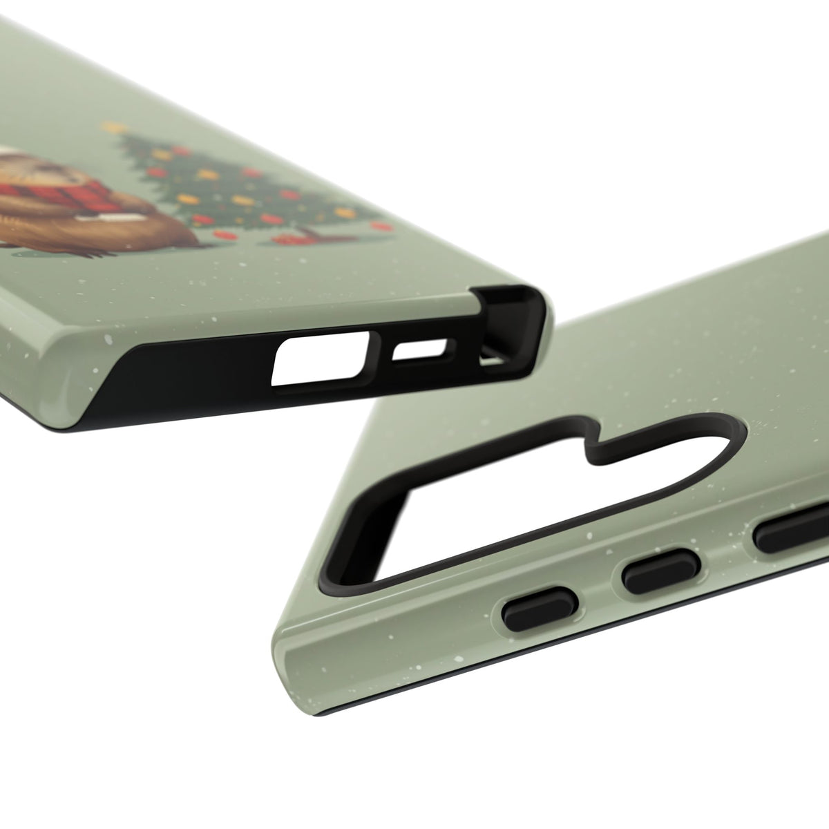 Christmas Phone Case with Capybara Design, Dual Layer Protective Case for Iphone & Samsung