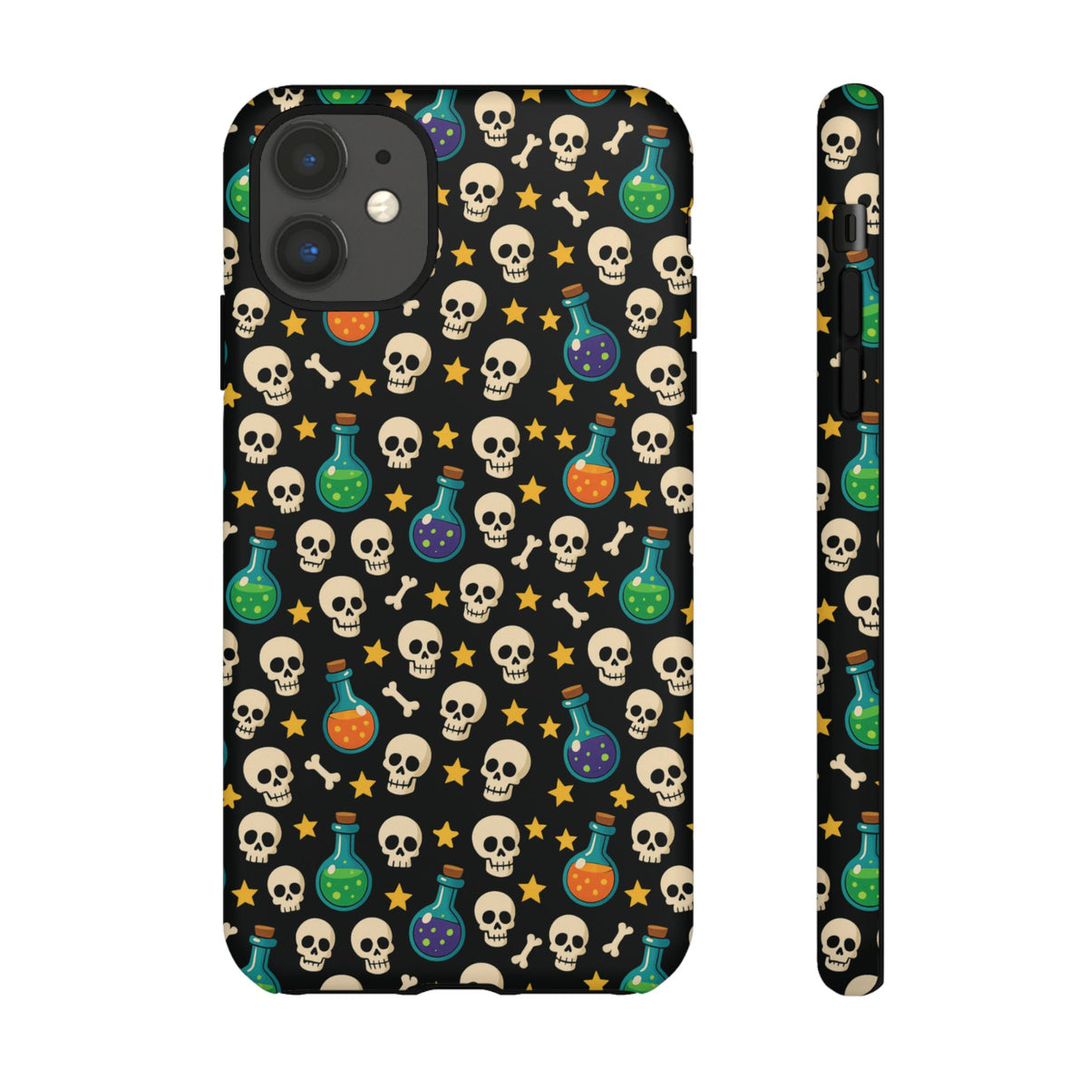 Skull & Potion Phone Case, Trendy Cell Phone Cover, Halloween Gift, Gothic Phone Accessory, Spooky Style Case, Tough Cases