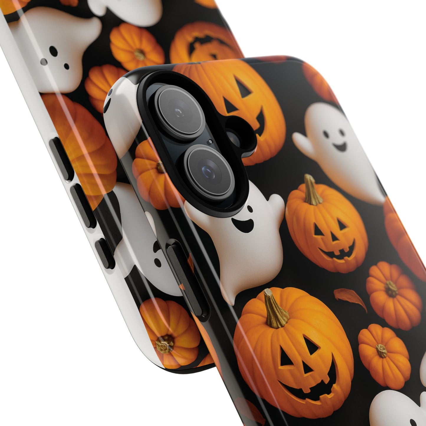 Halloween Phone Case, Spooky Ghosts and Pumpkins Design