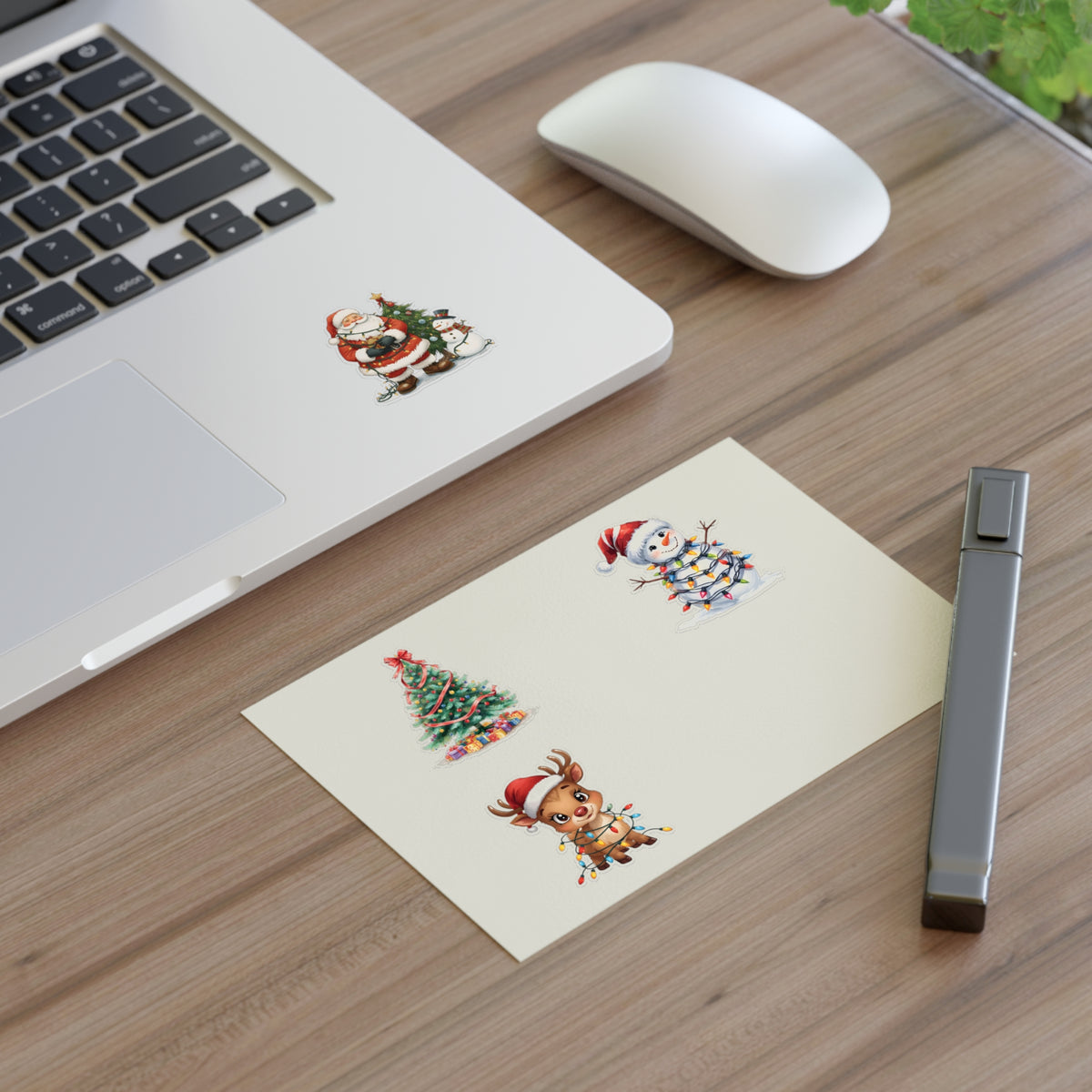 Christmas Sticker Sheet — Santa, Reindeer, Snowman & Tree Holiday Stickers
