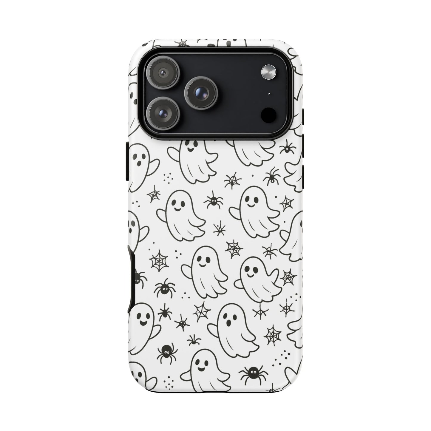 Ghostly Phone Case, Cute Halloween Phone Cover, Tough Phone Case, Spooky Phone Accessory, Ghost Pattern Design