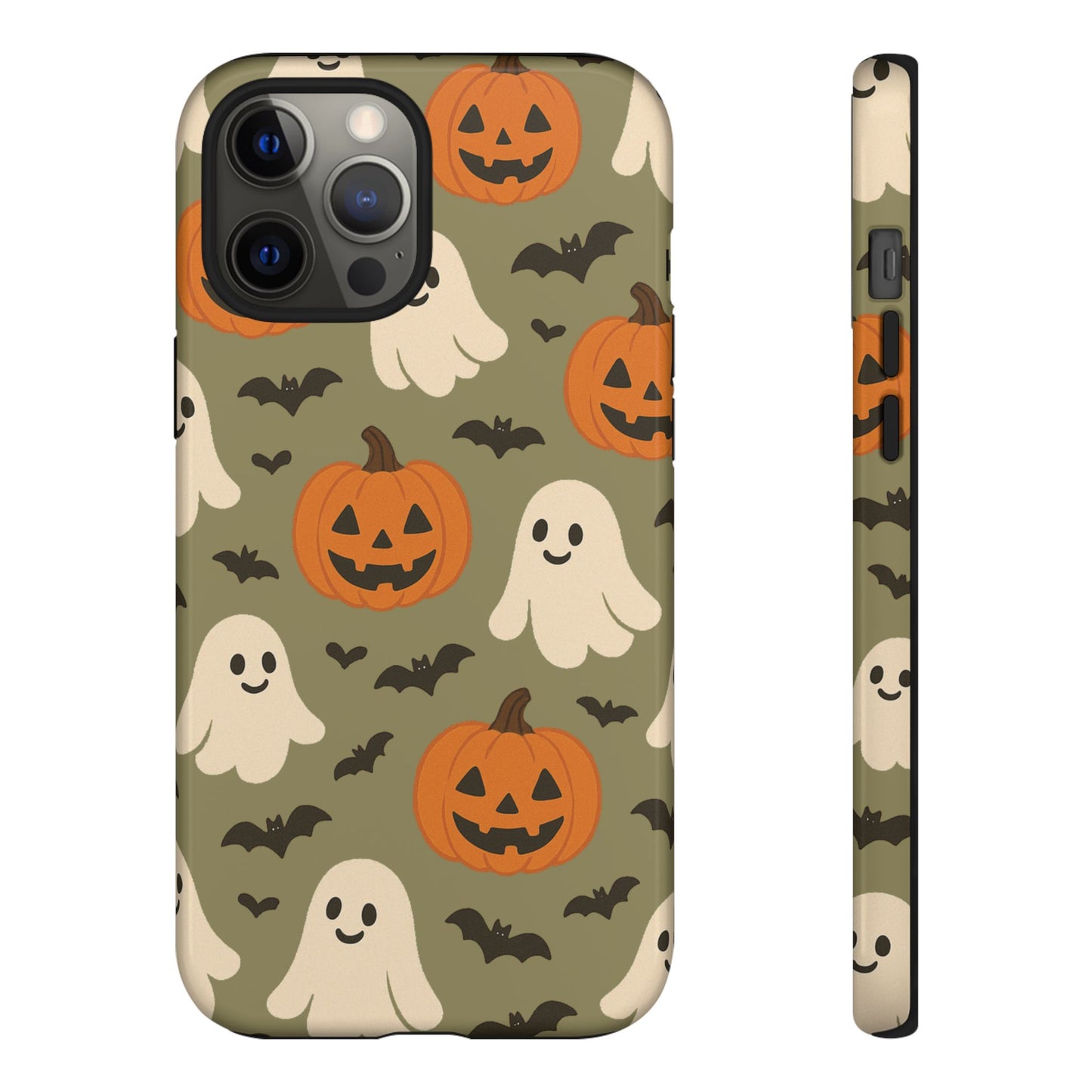 Halloween Phone Case with Ghosts and Pumpkins, Cute Fall Phone Cover, Spooky Season Accessory, Halloween Gift