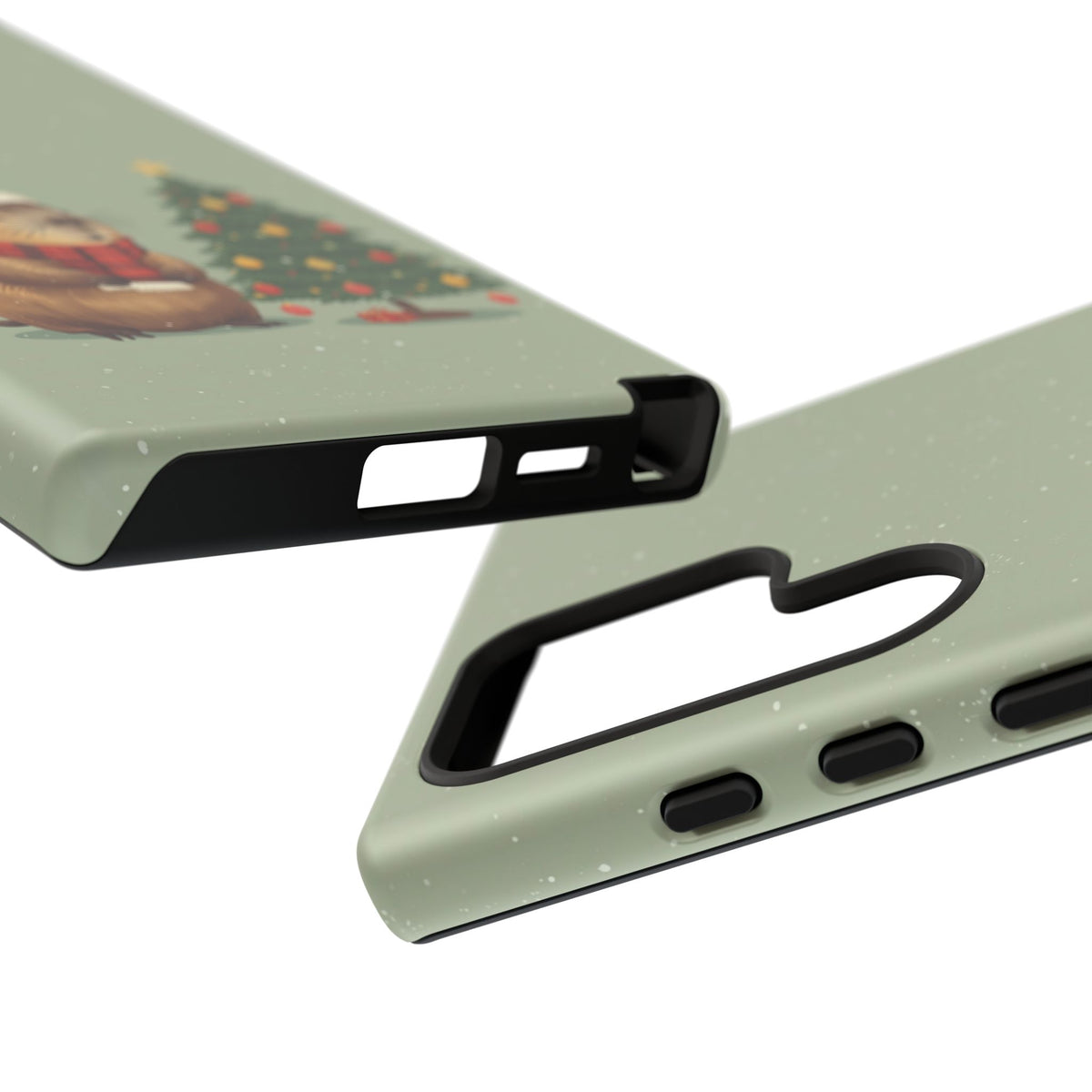 Christmas Phone Case with Capybara Design, Dual Layer Protective Case for Iphone & Samsung
