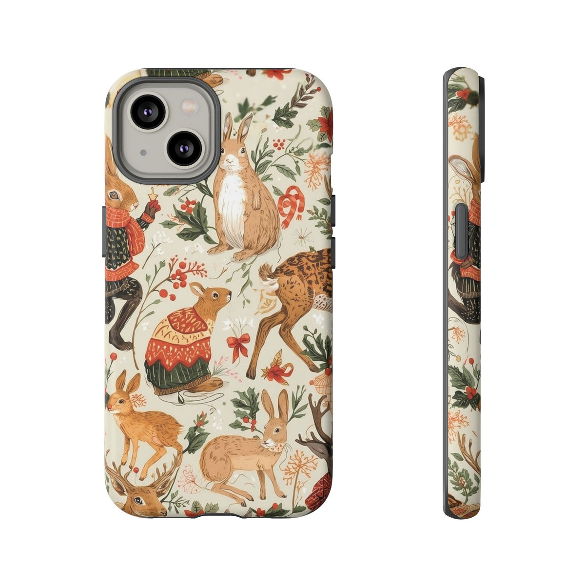 Christmas Phone Case, Animals in Christmas Spirit - Tough and Stylish for Nature Lovers