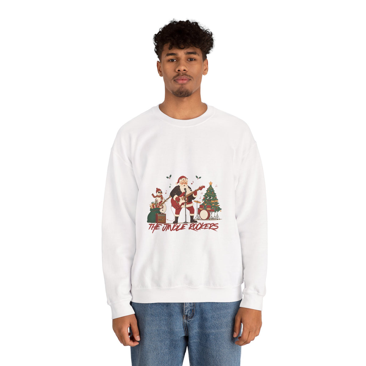 Funny Christmas Sweatshirt – "The Jingle Rockers" Holiday Band Crewneck
