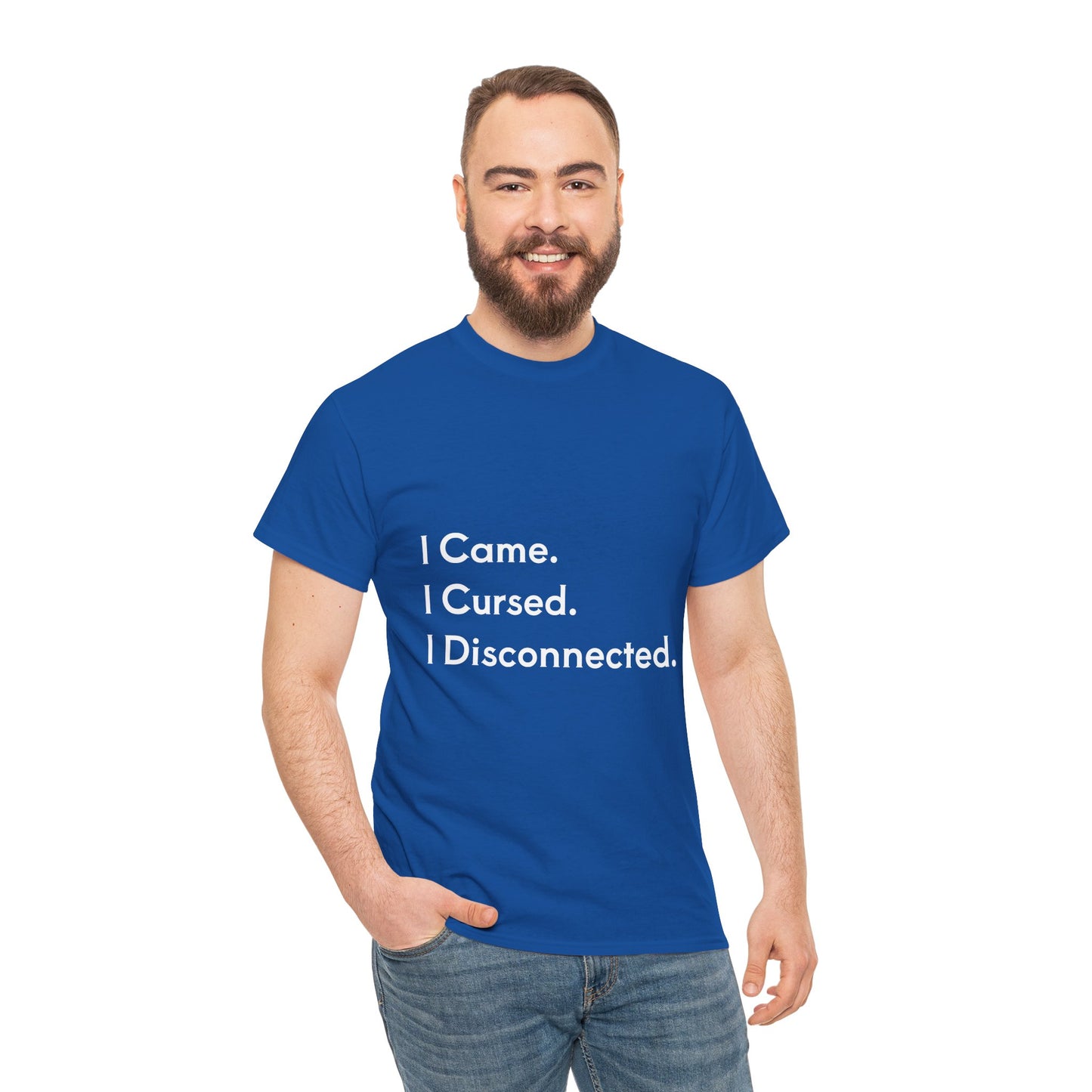 I Came I Cursed I Disconnected Unisex Heavy Cotton Tee, Funny Halloween T-Shirt