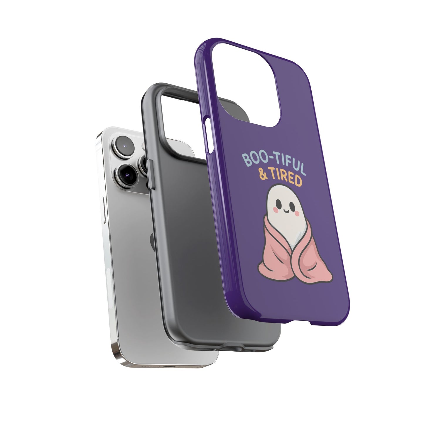 Boo-Tiful & Tired Phone Case, Halloween-Themed Design