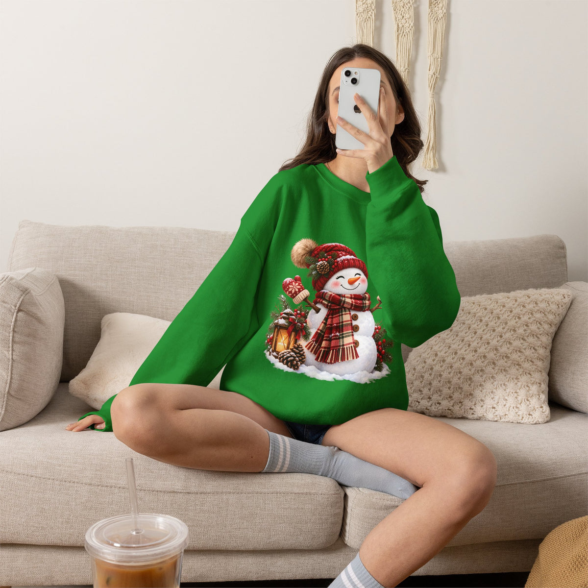 Snowman Holiday Sweatshirt - Cozy Christmas Unisex Sweatshirt