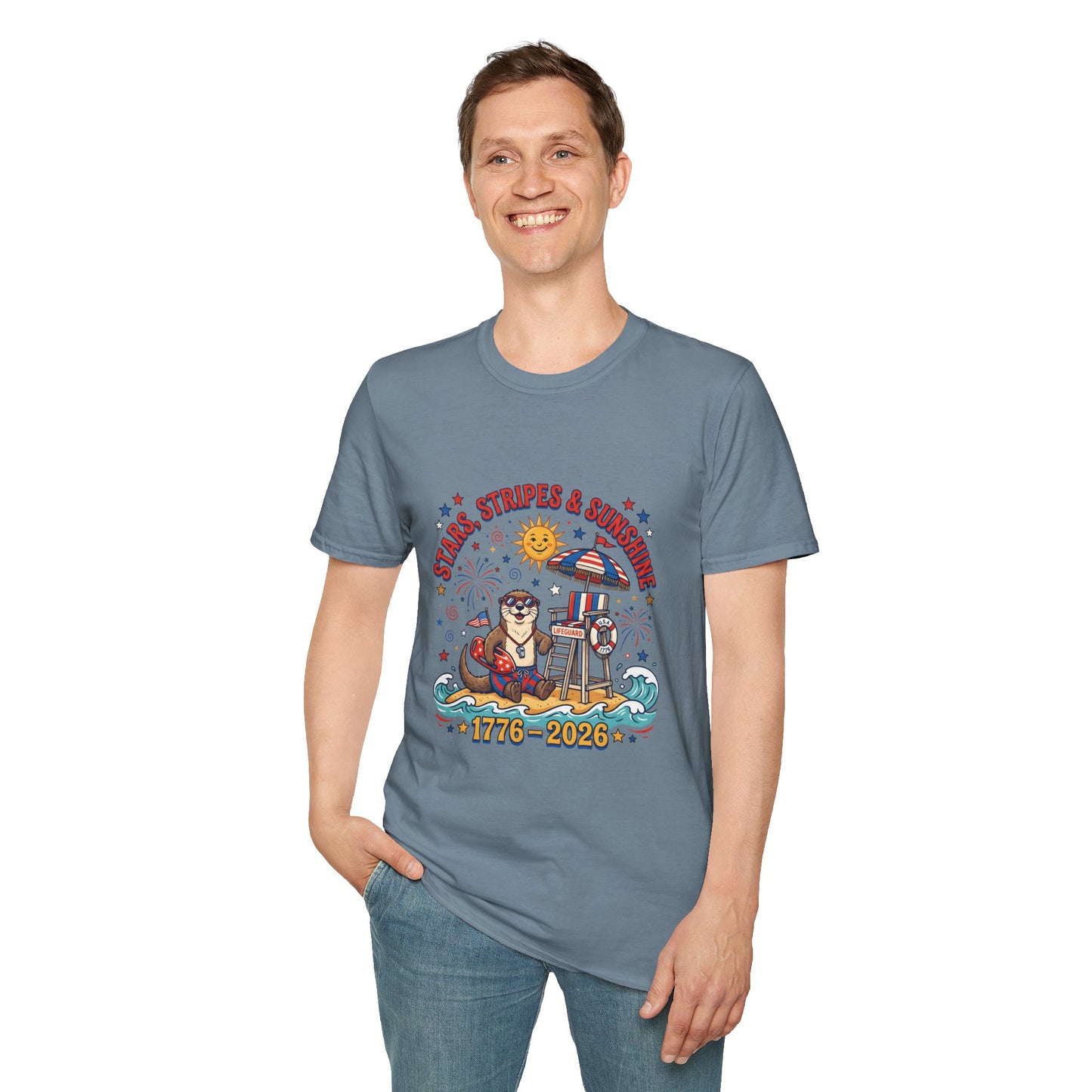 Stars, Stripes & Sunshine T-Shirt — Patriotic 1776–2026 Summer Tee, 4th of July Shirt