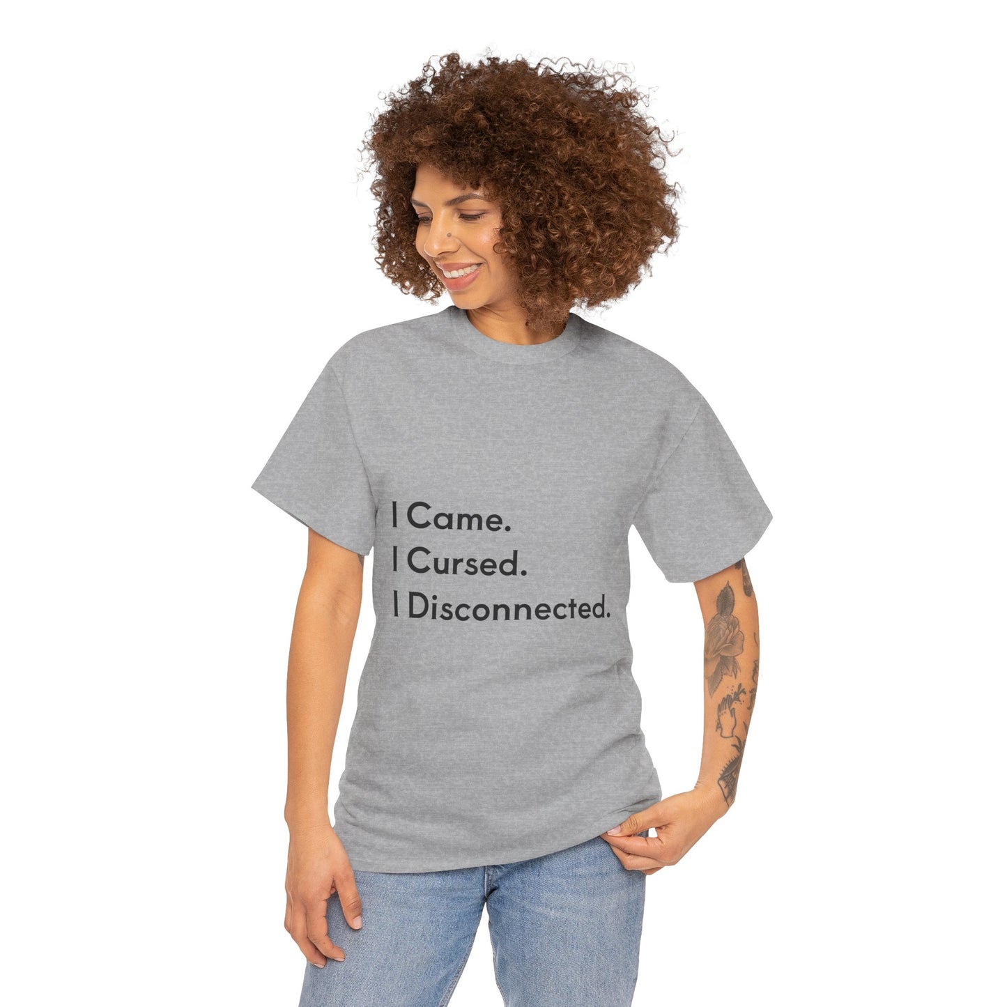 I Came I Cursed I Disconnected Unisex Heavy Cotton Tee, Funny Halloween T-Shirt