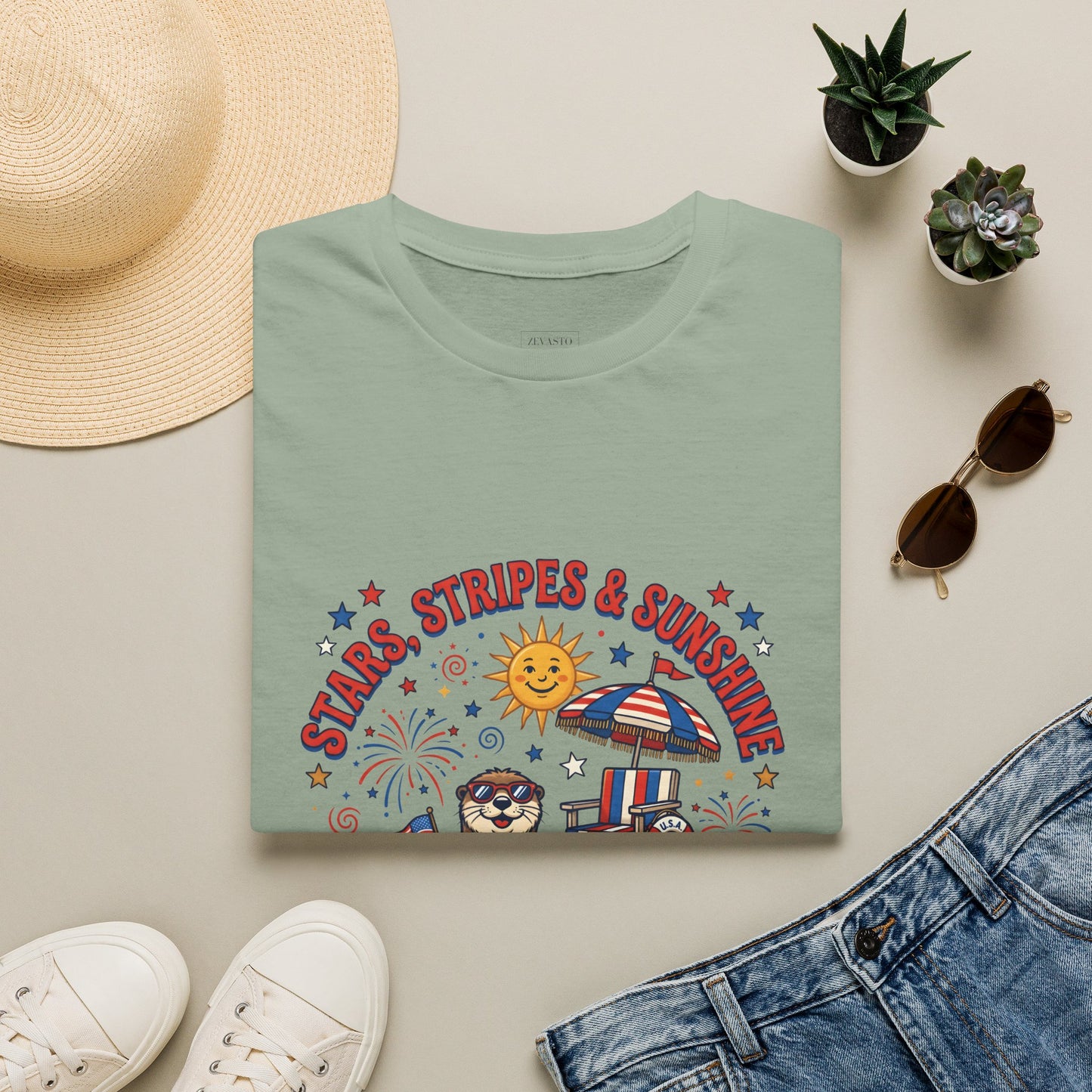 Stars, Stripes & Sunshine T-Shirt — Patriotic 1776–2026 Summer Tee, 4th of July Shirt