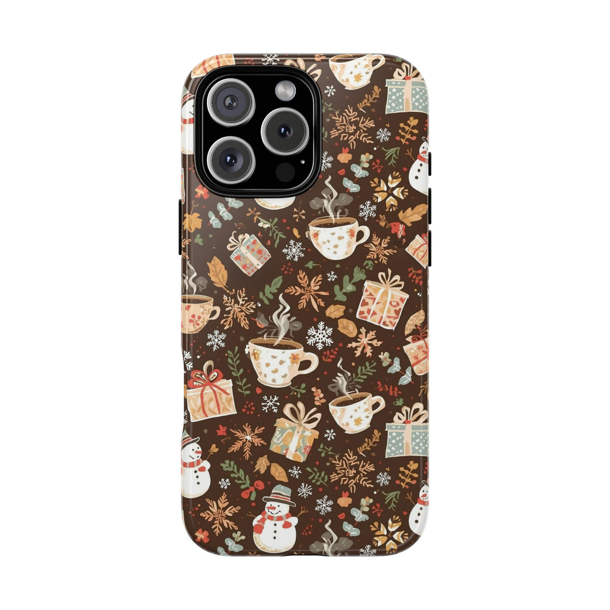 Christmas Phone Case, Winter Holiday Phone Case with Snowmen and Gifts Design for Iphone & Samsung