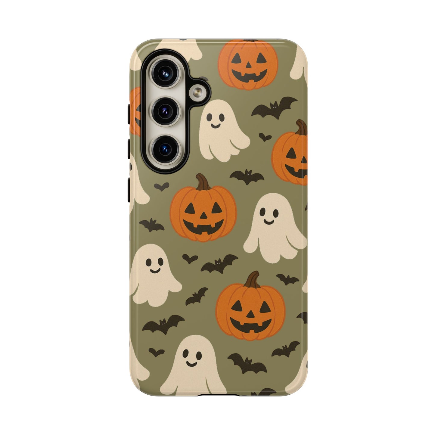 Halloween Phone Case with Ghosts and Pumpkins, Cute Fall Phone Cover, Spooky Season Accessory, Halloween Gift