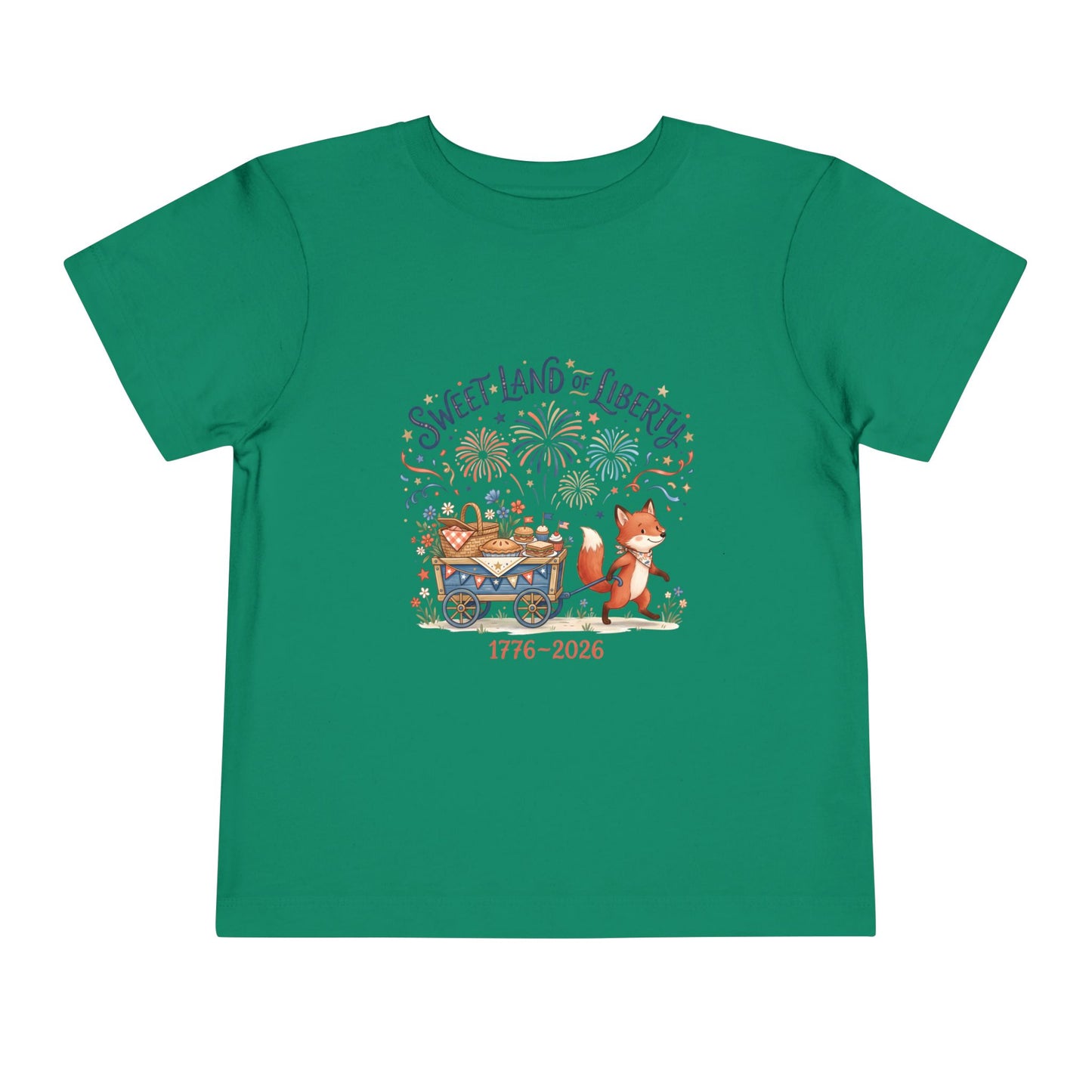 Toddler Tee — "Sweet Land of Liberty" 1776–2026 Patriotic Shirt for Kids, 4th of July Tee